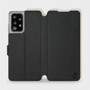 Etui Soft Touch do Samsung Galaxy A52 - wzór Satynowa czerń z platyną