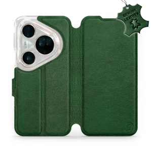 Etui ze skóry naturalnej do Huawei Pura 80 Ultra - wzór Green Leather
