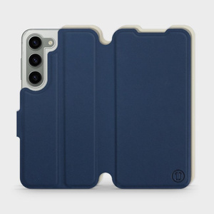 Etui Soft Touch do Samsung Galaxy S23 - wzór Głęboki granat z platyną