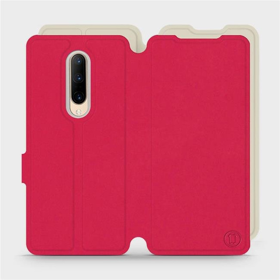 Etui Soft Touch do OnePlus 7 Pro - wzór Żywa czerwień z platyną