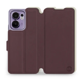 Etui Soft Touch do OPPO Reno 13 F 5G - wzór Matowy burgund z platyną