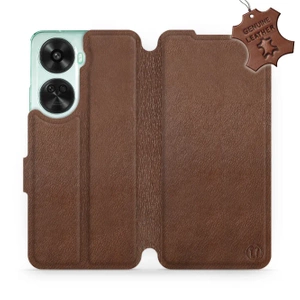Etui ze skóry naturalnej do Huawei Nova 12 SE - wzór Brown Leather