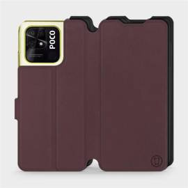 Etui Soft Touch do Xiaomi POCO C40 - wzór Matowy burgund z czernią