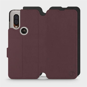 Etui Soft Touch do Motorola One Vision - wzór Matowy burgund z czernią