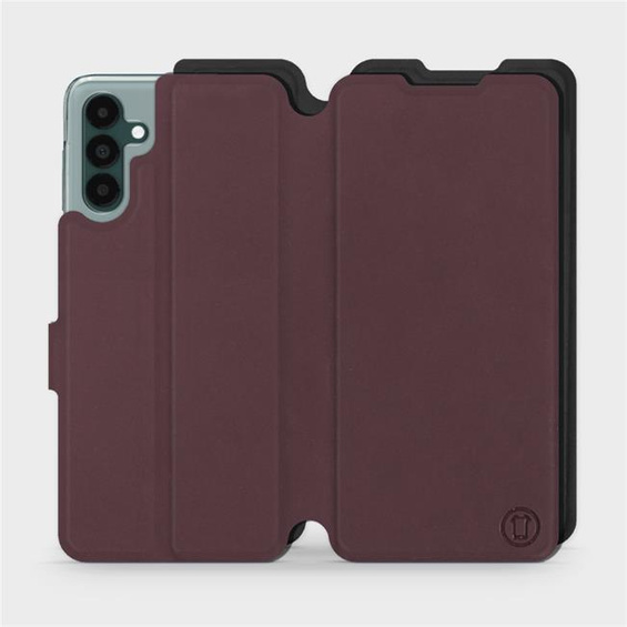 Etui Soft Touch do Samsung Galaxy A04S - wzór Matowy burgund z czernią