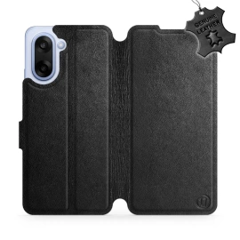 Etui ze skóry naturalnej do OnePlus Nord CE5 - wzór Black Leather