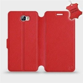 Etui ze skóry naturalnej do Huawei Y5 II - wzór Red Leather