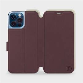 Etui Soft Touch do Apple iPhone 13 Pro Max - wzór Matowy burgund z platyną