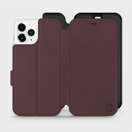 Etui Soft Touch do Apple iPhone 11 Pro - wzór Matowy burgund z czernią