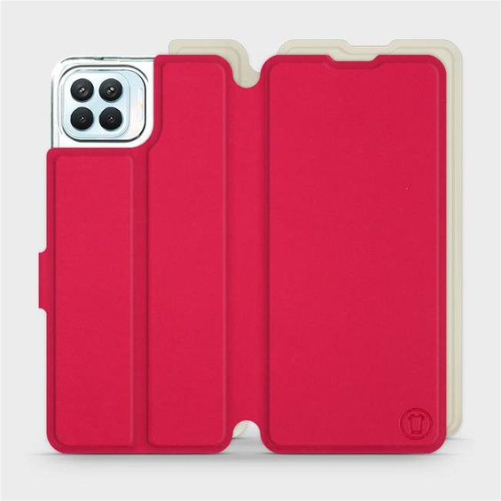 Etui Soft Touch do OPPO Reno 4 Lite - wzór Żywa czerwień z platyną