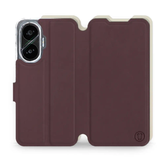 Etui Soft Touch do Xiaomi POCO F7 - wzór Matowy burgund z platyną