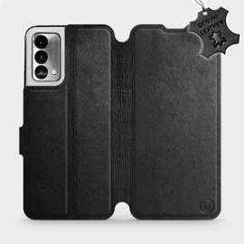 Etui ze skóry naturalnej do Realme GT Master Edition - wzór Black Leather