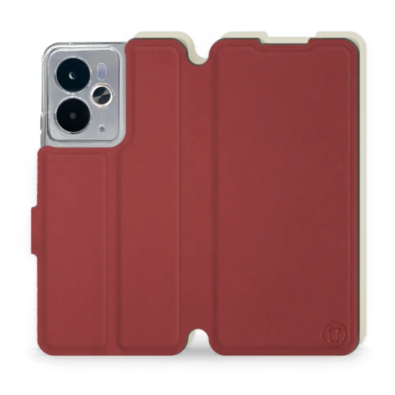 Etui Soft Touch do Realme 14 5G - wzór Zachodząca czerwień z platyną