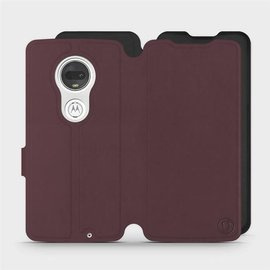 Etui Soft Touch do Motorola Moto G7 Plus - wzór Matowy burgund z czernią