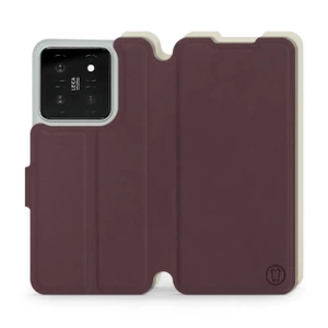 Etui Soft Touch do Xiaomi 14 - wzór Matowy burgund z platyną