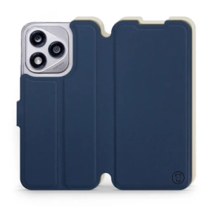 Etui Soft Touch do Huawei Honor 400 Lite - wzór Głęboki granat z platyną