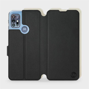 Etui Soft Touch do Motorola Moto G20 - wzór Satynowa czerń z platyną