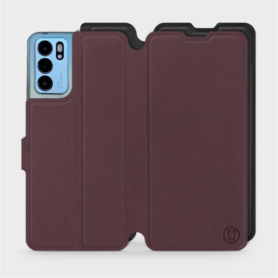 Etui Soft Touch do OPPO Reno 6 5G - wzór Matowy burgund z czernią