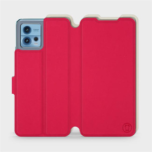 Etui Soft Touch do Motorola Moto G72 - wzór Żywa czerwień z platyną