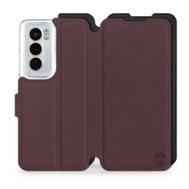 Etui Soft Touch do OPPO Reno 12 Pro 5G - wzór Matowy burgund z czernią