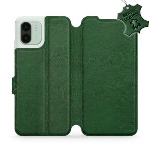 Etui ze skóry naturalnej do Xiaomi Redmi A1 - wzór Green Leather
