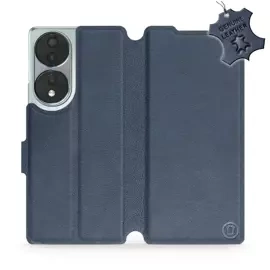 Etui ze skóry naturalnej do Huawei Honor 70 - wzór Blue Leather