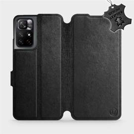 Etui ze skóry naturalnej do Xiaomi Redmi Note 11S 5G - wzór Black Leather