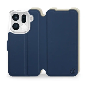 Etui Soft Touch do OPPO Find X9 pro - wzór Głęboki granat z platyną