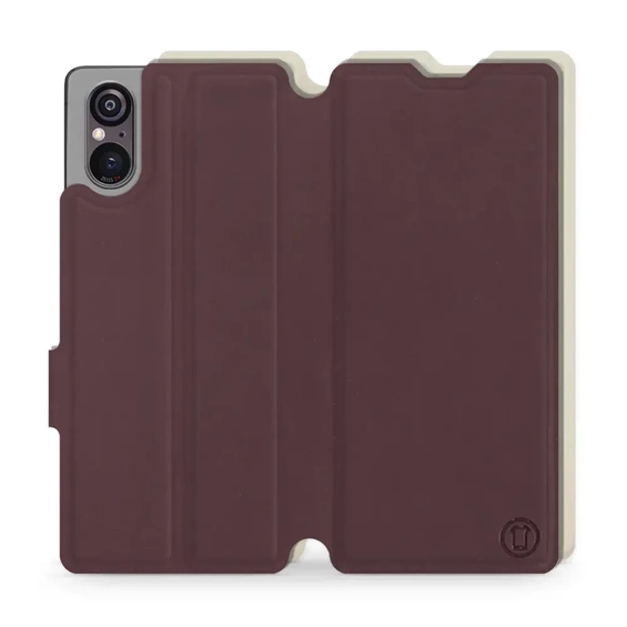 Etui Soft Touch do Sony Xperia 5 V - wzór Matowy burgund z platyną