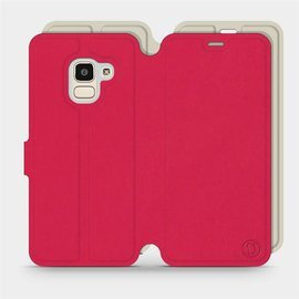 Etui Soft Touch do Samsung Galaxy J6 2018 - wzór Żywa czerwień z platyną