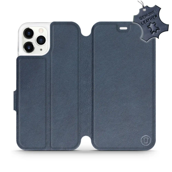 Etui ze skóry naturalnej do Apple iPhone 11 Pro - wzór Blue Leather