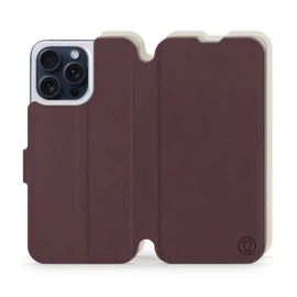 Etui Soft Touch do Apple iPhone 15 Pro Max - wzór Matowy burgund z platyną