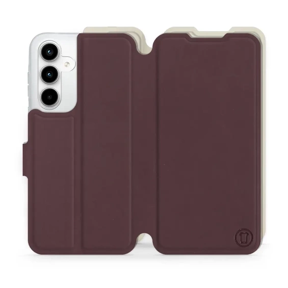 Etui Soft Touch do Samsung Galaxy A35 5G - wzór Matowy burgund z platyną