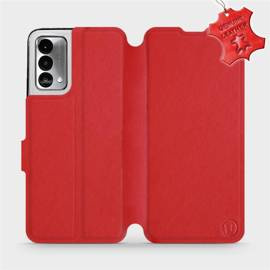 Etui ze skóry naturalnej do Realme GT Master Edition - wzór Red Leather