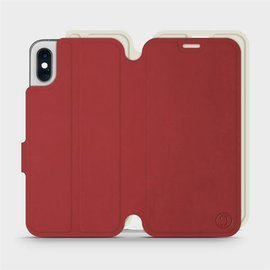 Etui Soft Touch do Apple iPhone X - wzór Zachodząca czerwień z platyną