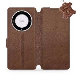 Etui ze skóry naturalnej do Huawei Honor Magic5 Lite 5G - wzór Brown Leather