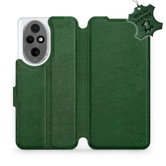 Etui ze skóry naturalnej do Huawei Honor 200 - wzór Green Leather