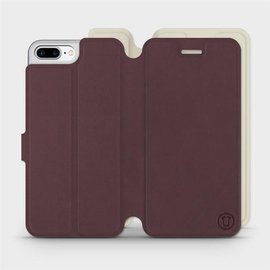Etui Soft Touch do Apple iPhone 8 Plus - wzór Matowy burgund z platyną
