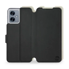 Etui Soft Touch do Motorola Moto G54 5G - wzór Satynowa czerń z platyną