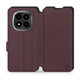 Etui Soft Touch do Xiaomi Redmi Note 14 Pro Plus 5G - wzór Matowy burgund z czernią