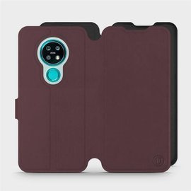 Etui Soft Touch do Nokia 7.2 - wzór Matowy burgund z czernią