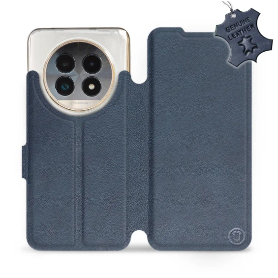 Etui ze skóry naturalnej do Realme 13 Pro - wzór Blue Leather