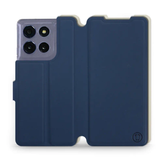 Etui Soft Touch do Motorola Moto G86 5G - wzór Głęboki granat z platyną
