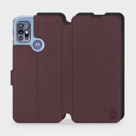 Etui Soft Touch do Motorola Moto G30 - wzór Matowy burgund z czernią