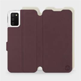 Etui Soft Touch do Samsung Galaxy A02S - wzór Matowy burgund z platyną