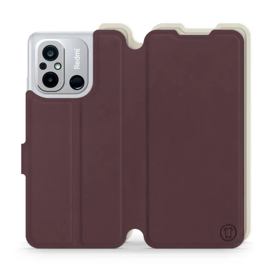 Etui Soft Touch do Xiaomi Redmi 12C - wzór Matowy burgund z platyną