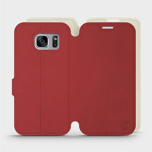 Etui Soft Touch do Samsung Galaxy S7 Edge - wzór Zachodząca czerwień z platyną