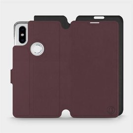 Etui Soft Touch do Xiaomi Mi Mix 2S - wzór Matowy burgund z czernią