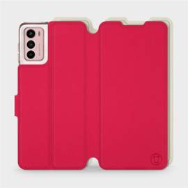 Etui Soft Touch do Motorola Moto G42 - wzór Żywa czerwień z platyną