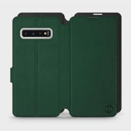 Etui Soft Touch do Samsung Galaxy S10 - wzór Miejska zieleń z czernią